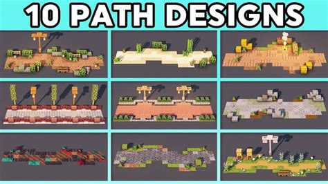 10 Must Know Minecraft Path Designs! (Tutorial) .